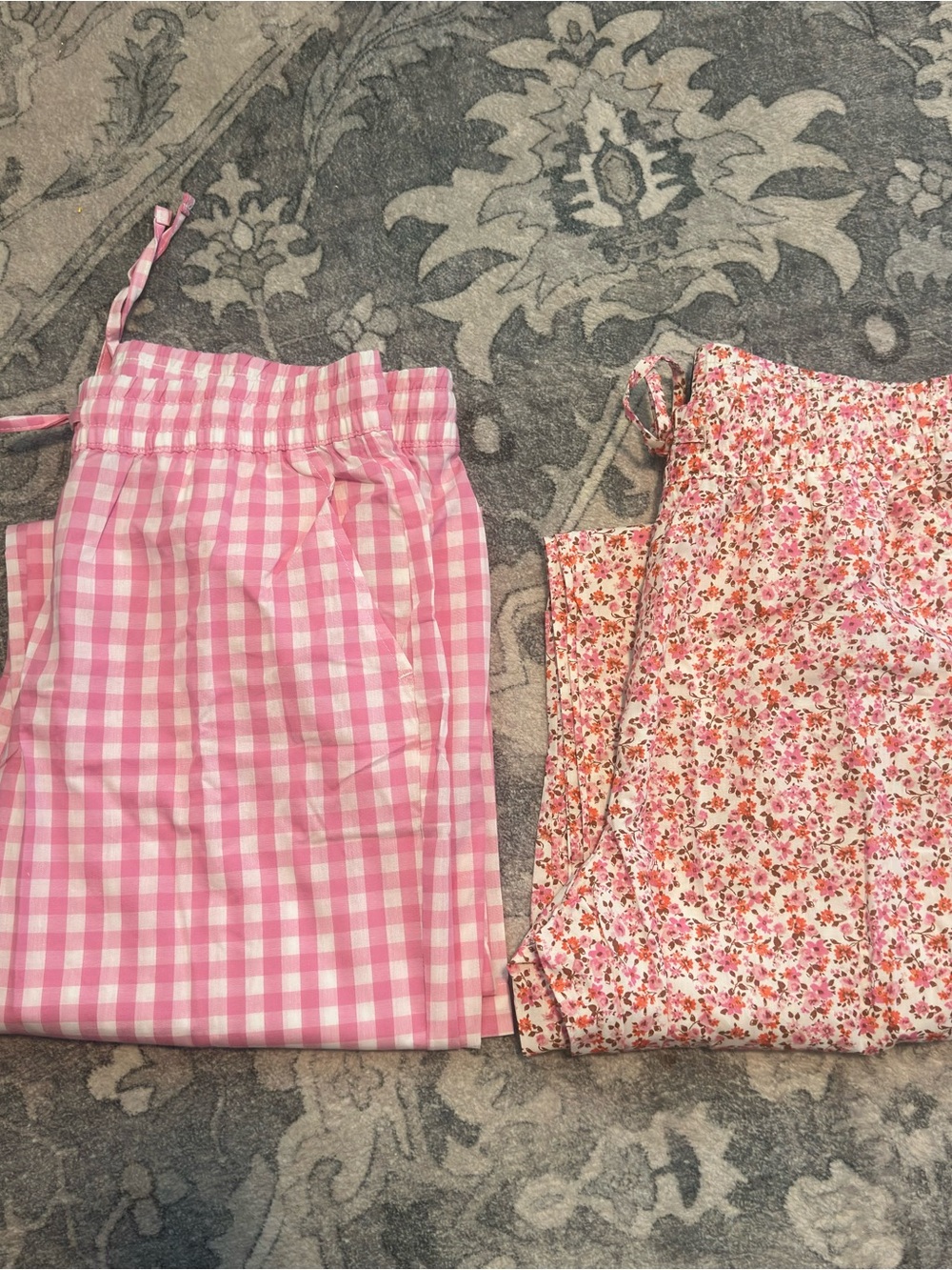 gap NWT 2-Pack Women’s 100% Cotton Pajama Pants Gingham & Floral Size Medium